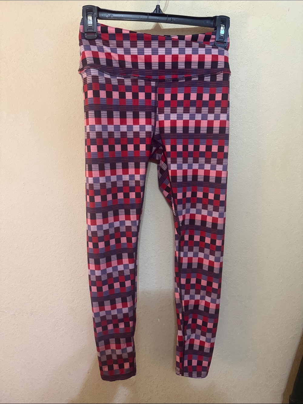 FP Movement by Free People Ashford lose control pink & Red Checkered  Leggings